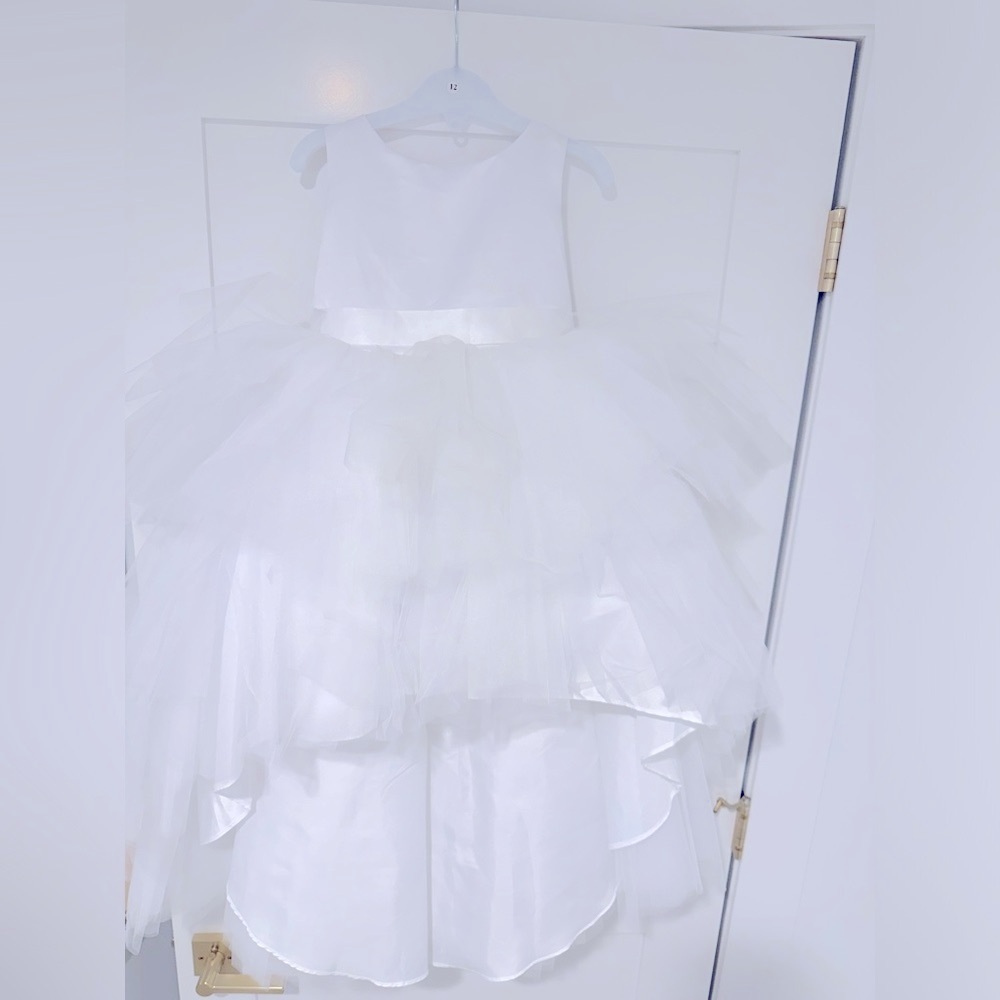 Ruffled Tulle High- Low Dress